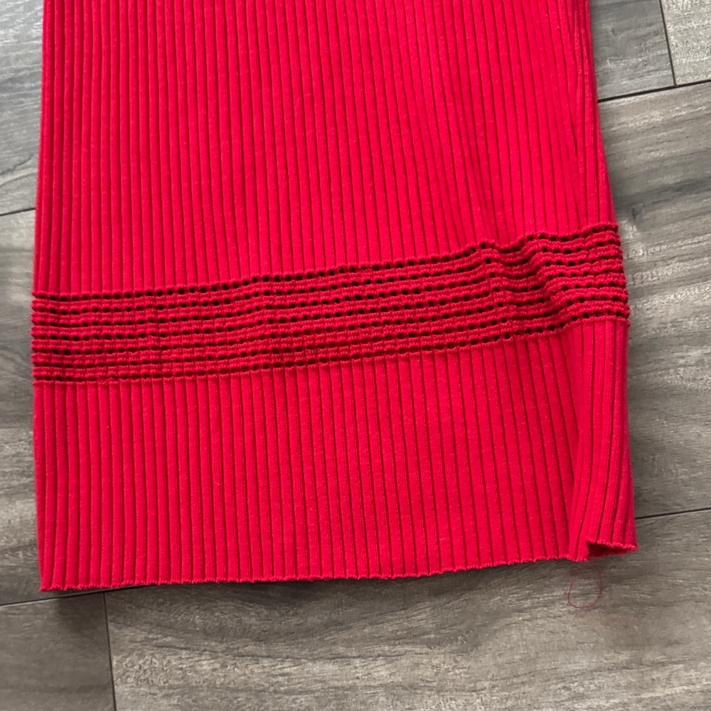 Zara Scarlet Ribbed Midi Dress - Picture 4 of 8